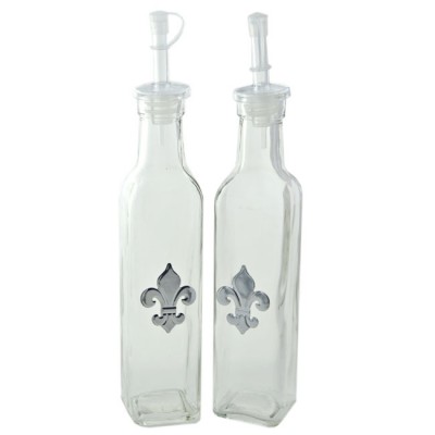 181109-CLR 9 0z. CLEAR OIL & VINEGAR BOTTLE W/ FDL
